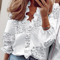 Camisas de manga larga para mujer, Tops informales con volantes, cuello en V, blusa extraíble, regalo para niñas y damas - details 4