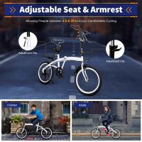 Bicicleta plegable de 20 pulgadas para adultos, 7 velocidades, color blanco,doble freno en V, altura ajustable - details 4