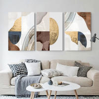 Pintura Moderna en Lienzo de DHROOM con Marco de Oro y Negro Textura Orgánica Rústica en Blanco para Decoración de Pared de Sala de Estar - details 4