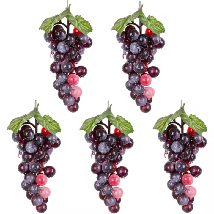 Uvas Artificiales Palomas de Frutas Sintéticas, 5 Unidades Uvas de Goma Heladas - 1