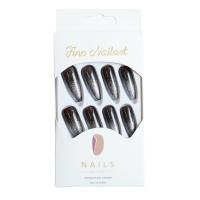 24PCS Uñas Postizas De Ojo De Gato Café Fototerapia Armadura De Mano Uñas Postizas De Resina Unisex Para Fiestas Y Uso Diario - details 4