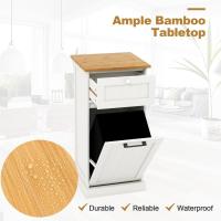 Armario para ropa sucia, cesto de madera para ropa sucia con 1 cajón, armario de suelo con cesta extraíble de lavandería, para baño, lavandería, 40x37x82cm - details 5