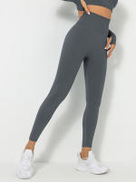 Pantalones de yoga con efecto push-up para mujer, mallas deportivas sin costuras, de secado rápido, de color sólido, para gimnasio y correr - details 16