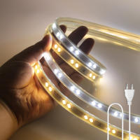 Tira de luces LED SMD5730 de 220V, cinta de 68LEDS/M, impermeable para exteriores, con enchufe europeo, blanco frío y cálido - details 1
