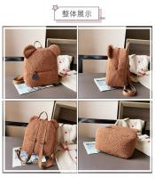 Mochila de felpa, bolso de mujer, nueva versión coreana, súper linda mochila con orejas de oso, mochila para niñas, bolso padre-hijo. - details 4