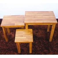 Juego de 3 Mesas Nido de Madera Maciza para Sala de Estar - Mesa de Café, Mesa Auxiliar, Mesa Lateral - details 1