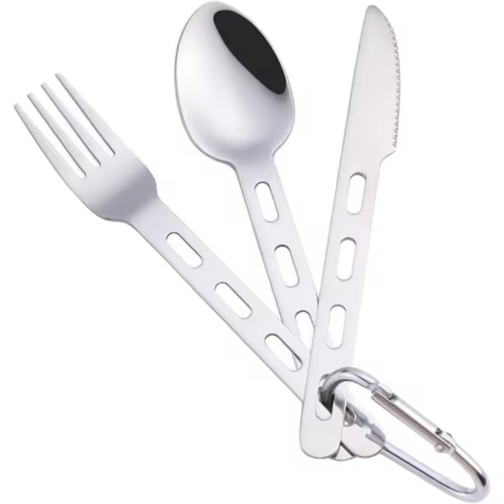Entersports Juego de Cubiertos de Camping Cuchillas y Palillos de Acero Inoxidable para Comedor y Viajes - 1