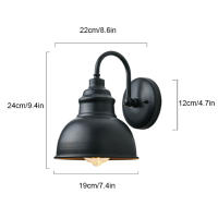FAROLES minimalistas de pared para exteriores, luz de cuello de cisne Exterior de aluminio, luz de porche de granero de granja para jardín, garaje, patio, puerta delantera - details 0