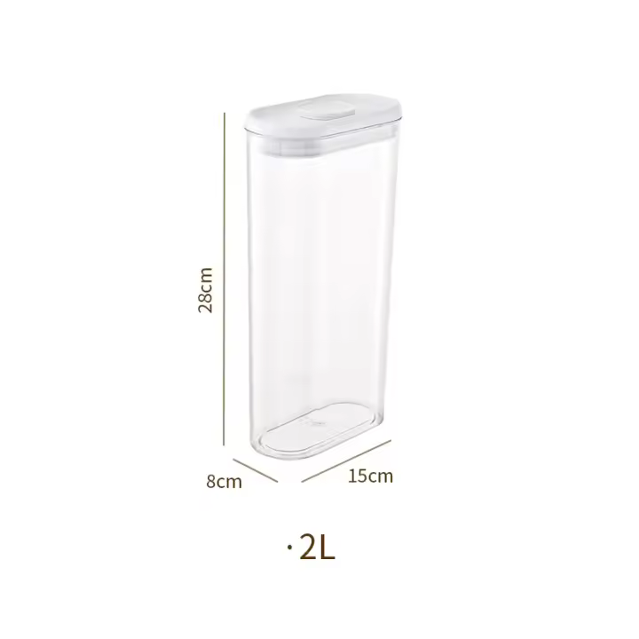 Nuevo Caja de almacenamiento de alimentos sellada transparente, tapa deslizante, tanque multigrano apilable, tarros de almacenamiento de cocina de plástico, accesorios - 1