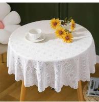 Mesa de comedor Ense blanca de lujo, tela con estampado geométrico, mantel rectangular redondo, funda bordada, decoración de boda - details 8