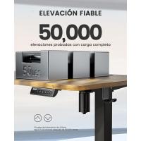 Escritorio Elevable Eléctrico Mesa Ajustable en Altura 120x60 cm Mesa de Oficina con Panel Inteligente de 4 Memorias Escritorio con Gancho para Mochila y Tablero Ensamblaje (Marrón Vintage) - details 6