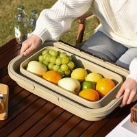 Caja de almacenamiento plegable de plástico para exteriores, mesa de Camping, cesta de Picnic impermeable de gran capacidad con tapa abatible, cesta para artículos diversos, barbacoa - details 2