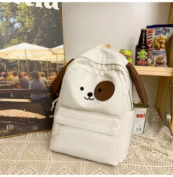 Lindo, perro, estudiante, mochila, niña, gran capacidad, mochila, mochila escolar, dibujos animados, fresco y dulce. - 1