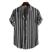 Hombres de manga corta con estampado hawaiano retro de los años 90, camisa de playa tropical para vacaciones, camisas sueltas casuales para hombres - details 7