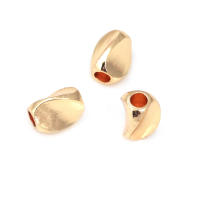 20 piezas, 4,5 MM, 6MM, 18K, Color dorado mate, latón, pulseras trenzadas lisas, cuentas espaciadoras, accesorios de joyería - details 19