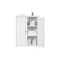 Armario de baño de suelo, mueble de baño con 4 cajones, mueble auxiliar, cómoda, armario con 2 puertas, estante ajustable 81x30x83 cm blanco - details 6