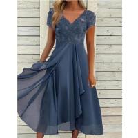Vestido de verano de moda con cuello en V, pantalones cortos casuales, vestidos de manga para mujer - details 0