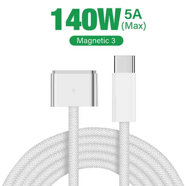 Cable de Carga Rápida Nephy PD140W Tipo-C Macho a Magsafe 3 Adaptador de Enchufe Magnético para MacBook Air/Pro 2 Electrónica de Accesorios - 1
