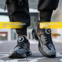 Zapatillas de trabajo con punta de acero a la moda para hombre, zapatos protectores a prueba de perforaciones, botas de seguridad para hombre - details 19