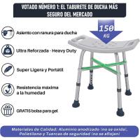 Taburete de Ducha para Mayores Silla de Baño Antideslizante de 150kg - details 2