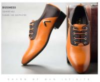 2024 zapatos con cordones puntiagudos de tamaño casual de cuero para hombres de vestir de negocios - details 5