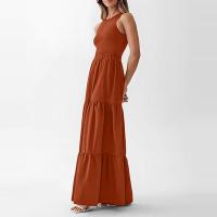 Vestido Bohemio De Playa Largo Para Mujer Elegante Sin Mangas Color Sólido Vintage Vestido De Fiesta Maxi Con Swing Grande Silueta A-Line Para Verano - details 19