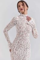 Elegante Vestido de Cautiva con Encaje de Manga Larga Estilo Bodcon Sin Acolchado para Mujeres - details 6