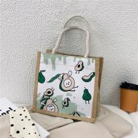 Pequeña bolsa de lino de gran capacidad fresca 2025 nueva bolsa de mano simple estudiante de dibujos animados bolsa de lona - details 3