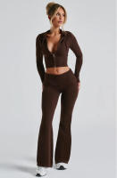 Conjunto de dos piezas de moda para mujer, Top con capucha, pantalones informales, ajustados, primavera - details 20