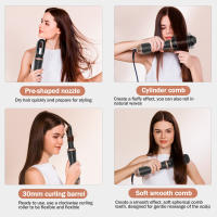 Secador de pelo 6 en 1, con cepillo alisador, cepillo de pelo de aire caliente y rizador automático para viajes y Casa - details 16