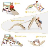 Escalador triangular de madera para niños pequeños, escalera para bebés, gimnasio interior, patio de juegos - details 8