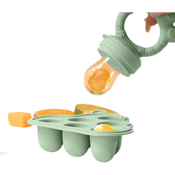 2pcs/1pc Mini Molde De Frutas Y Verduras Para Congelador Con Tapa Placa De Alimentos De Silicona Para Alimentador De Leche Materna Y Dientes - 1