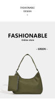 Bolso de mujer primavera casual simple, bolso de axila nicho color sólido, bolso de mano perezoso versátil de tela de nylon. - details 11