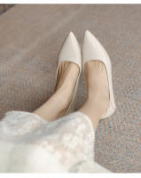 Francés desnudo tacones altos zapatos de mujer stiletto primavera y otoño 2025 nueva primavera solo zapatos profesionales trabajo zapatos de cuero tacón medio - details 15