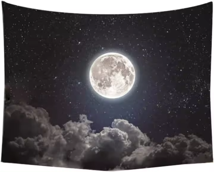 Tapiz de Pared de Estrellas de Luna Universo Estrellado Galaxia para Exteriores - 1
