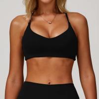Sujetador de yoga cepillado para mujer, espalda ajustada, ropa de yoga para fitness, sujetador deportivo para correr, sujetador deportivo con espalda en Y para mujer, top deportivo sexy con espalda cruzada - details 1