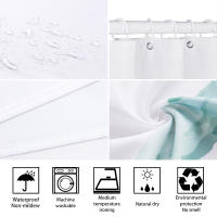 Cortinas de ducha con patrón de mariposa para baño, tela impermeable de alta calidad con estampado 3D de flores, 12 ganchos - details 1