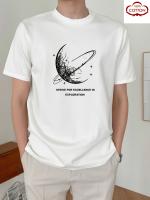 Camiseta gráfica de algodón negro para hombres - Manga corta, diseño de planeta y estrellas, impresión "Esforzándonos por la excelencia en la exploración", ropa deportiva cómoda y transpirable, 100% algodón, lavable a máquina, camiseta elegante - details 26