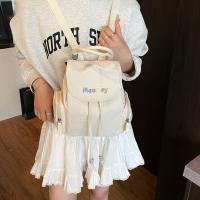 Mochila con cordón de Bordado de letras, bolso escolar de nailon de gran capacidad para estudiantes, bolso de viaje de Color sólido, bolso de hombro para adolescente - details 16