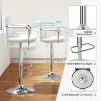 Juego de 2 Taburetes de Bar Altura Ajustable 92-113,5cm Sillas de Bar Asientos Giratorios Diseño Moderno Taburetes Altos Negro - details 20