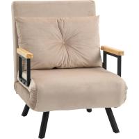 Silla plegable tapizada en terciopelo con respaldo ajustable de 5 niveles y cojín acolchado para oficina - details 0