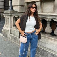 Suéter de Punto Versátil para Mujer Cuello Redondo, Manga Larga, Color Sólido, Ropa de Oficina de Moda de Otoño - details 8