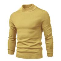 Suéter grueso de cuello alto de invierno para hombres, suéter casual de cuello alto de color sólido, cálido y cómodo, jersey de cuello alto para hombres - details 13