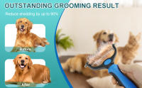 Cepillo para gatos y perros para desprendimiento, cepillo para el cuidado de mascotas, cepillo para deslanar, herramienta para deslanar perros para mascotas de pelo largo y enredado, peine para deslanar seguro y eficaz para perros y gatos, grande - details 1