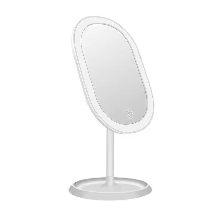 Espejo de maquillaje LED, iluminación inteligente ajustable y carga USB, espejo de mesa plegable de 180 ° - 1