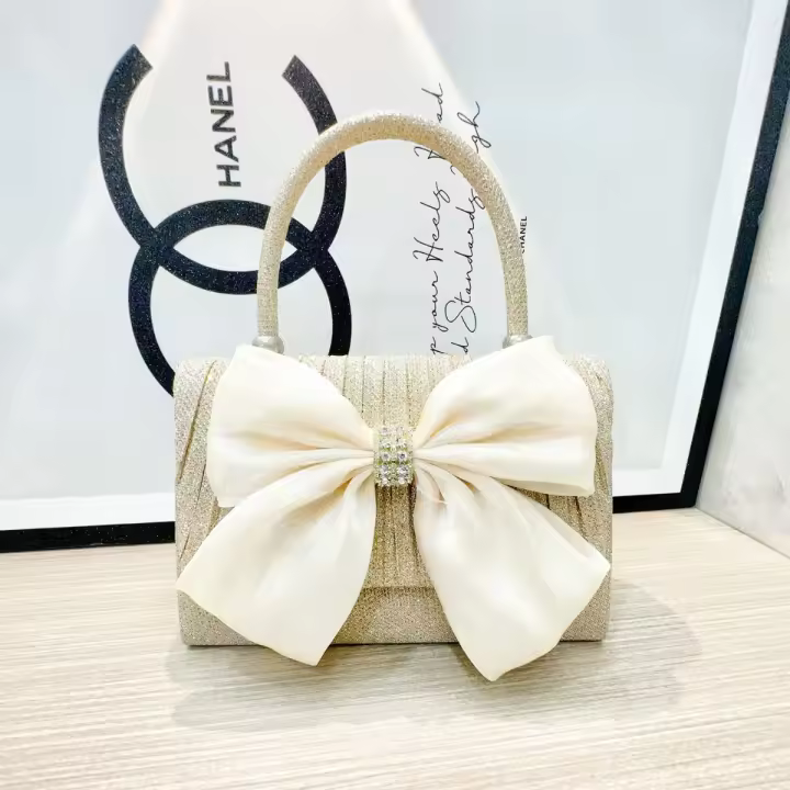 Arco bolso de mano boda dama de honor bolso plisado vestido de banquete tramo diagonal - 1