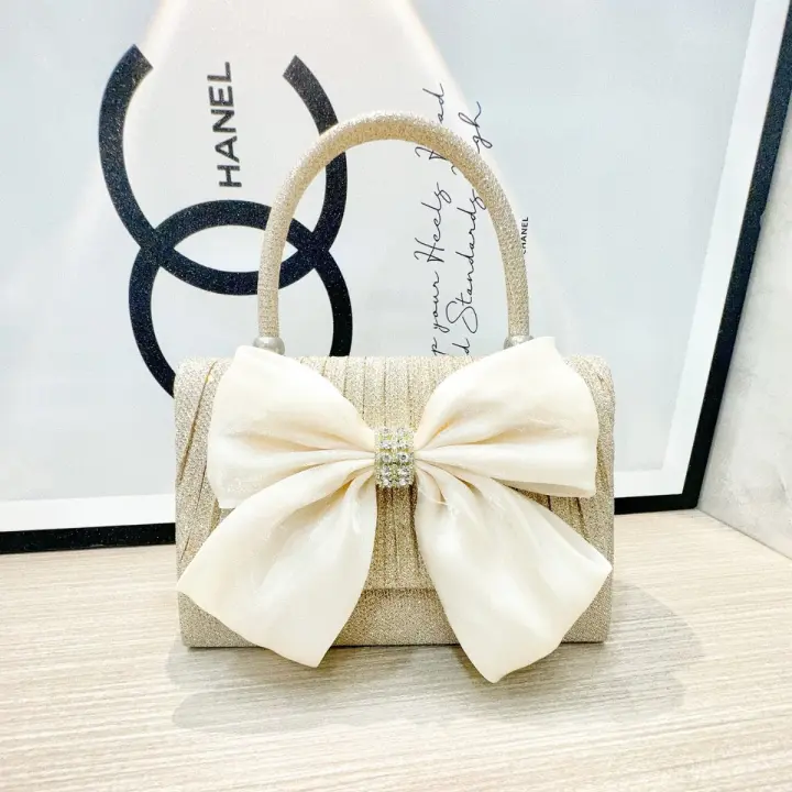 Arco bolso de mano boda dama de honor bolso plisado vestido de banquete tramo diagonal - 1
