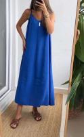 Vestido de Verano Haltéro de Moda Casual para Mujer Cuello en V, Largo, Sin Mangas, Marca Ouwu - details 7