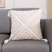 ANUMEI-funda de cojín bohemia de 45x45cm, 30x50cm, Beige, decorativa, cuadrada, de macramé - details 21