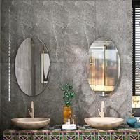 Organizedlife Espejo de baño montado en la pared, espejo ovalado sin marco, espejo de pared para baño, dormitorio, sala de estar, horizontal o vertical - details 6